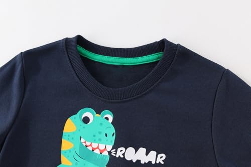 Image of Popshion Toddler Boys Sweatshirt Cotton Lightweight Kids Winter Warm Sweater Crewneck Pullover Tops