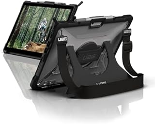 URBAN ARMOR GEAR UAG Designed for Microsoft Surface Pro 8 Case Plasma w/ Hand Strap & Shoulder Strap Feather-Light Translucent Rugged Military Drop Tested Protective Cover, Ice