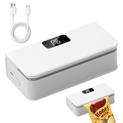 Sellador de Bolsas Mini Recargable con Imán, Selladora Térmica 2 en 1