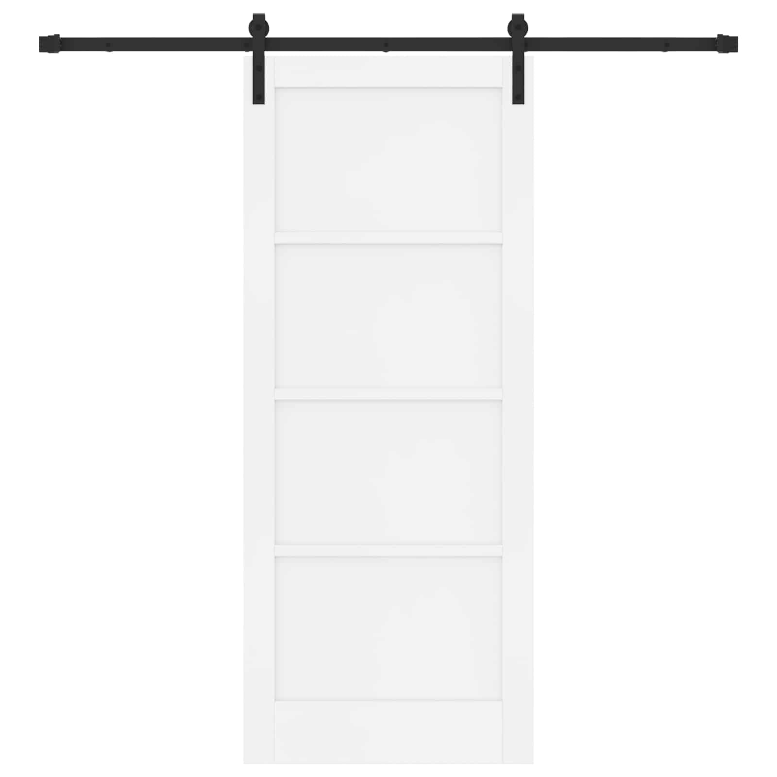 vidaXL Drzwi przesuwne 83 x 202 cm Lite drewno sosnowe biały i czarny