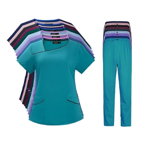 Robe chirurgicale à manches courtes séchage rapide pour femme en bleu taille M
