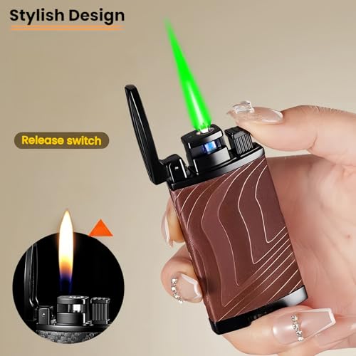 Encendedor de butano dual, llama ajustable, rojo miniatura 4
