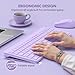 Purple Wireless Keyboard and Mouse Combo for Desktop Mac iPad Bluetooth 2.4 Ghz Rechargeable Slim Silent Click with Number Pad Compatible with Pc, Laptop, Tablet (Purple)