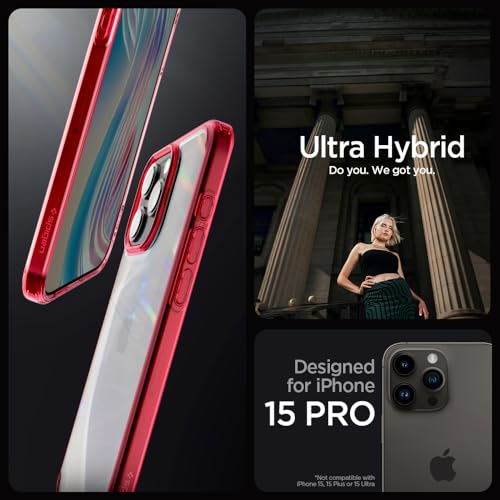 Image of Spigen for iPhone 15 Pro Case, Ultra Hybrid [No Magnet Ring][Anti-Yellowing] - Deep Red