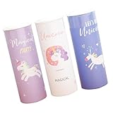 ibasenice Kleine Zylinderförmige Taschentuchboxen und Einhorn Servietten 3 Stück aus Zellstoffpapier für Auto Büro und Zuhause Dekorative Party Servietten