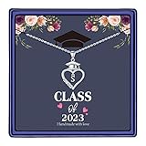 M MOOHAM Graduation Gifts for Her 2023, 14K White Gold Plated Graduation Cap Necklaces 2023 Graduati