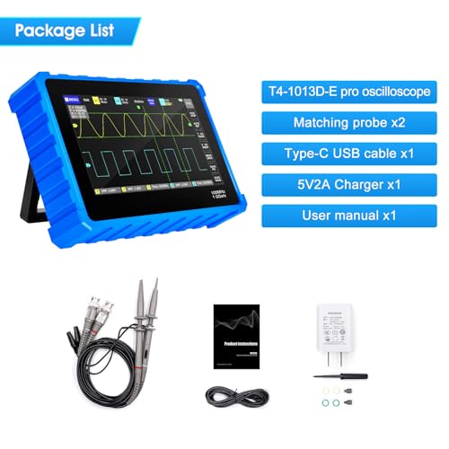 Image of Digital Tablet Oscilloscope, Automotive Oscilloscope Dual Channel 100MHz Bandwidth, 1GB Storage Frequency Analyzer with 7-inch LCD Touch Screen, Anti Burn Oscilloscope Kit