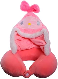 Mini Neck Pillow With Special Design & Hair Cover For Children - Orange