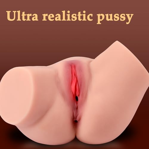 Image of 7LB Sex Doll Realistic Female Buttock - TPE Male Masturbator with Dual Channels (Vagina & Anus), Lifelike Skin Texture & Open-Leg Design