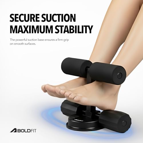 Image of Boldfit Sit Up Bar with Suction Cup Base, Adjustable Height & Foam Padding, Portable Ab Exercise Equipment for Core, Crunches, Leg Raises & Home Workouts, Gym Accessories for Men & Women