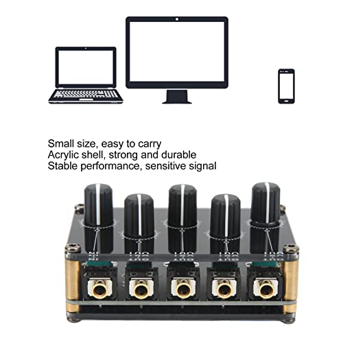 Mixer de áudio, Mini Mixer de áudio Estéreo de Metal Acrílico Fácil de Usar para Computador