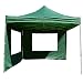 Produktbild Nexos Hochwertiger Falt-Pavillon Partyzelt mit 2 Seitenteilen PROFI Ausführung für Garten Terrasse Feier Markt als Unterstand Plane wasserdichtes Dach 3 x 3 m grün