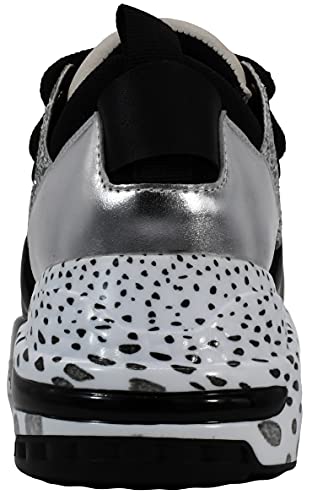 Steve Madden Steve Madden Women's Cliff Sneaker, Silver Glitter, 7.5 M US
