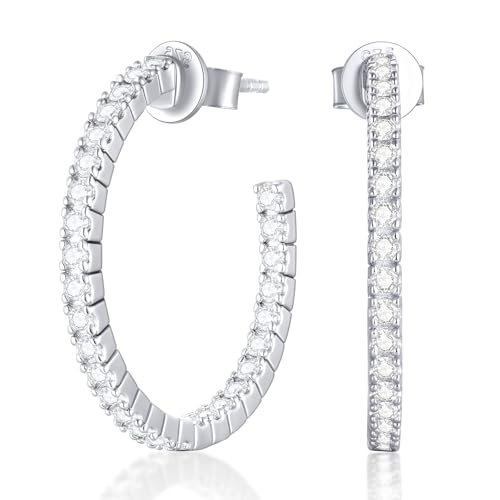 KSTYLE Moissanite Earrings Open Hoop Earrings 25mm | D Color-VVS1|