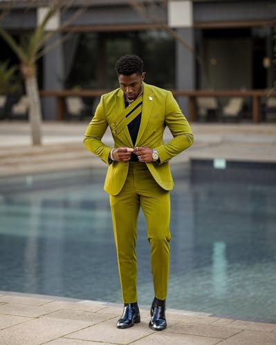 Fashion Mens Suit 2 Piece Suits for Men Party Regular Fit Single Breasted Tuxedo Peak Lapel Blazer Pants for Dinner Prom4