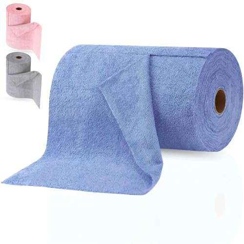 Nzoike Rollo de Bayetas Microfibra 25x25 cm (20 Unidades) para Cocina, Limpieza, Balletas, Rollo Cocina, Balleta Profesional PVA Micro, Secado Eficiente en Superficies (Azul)