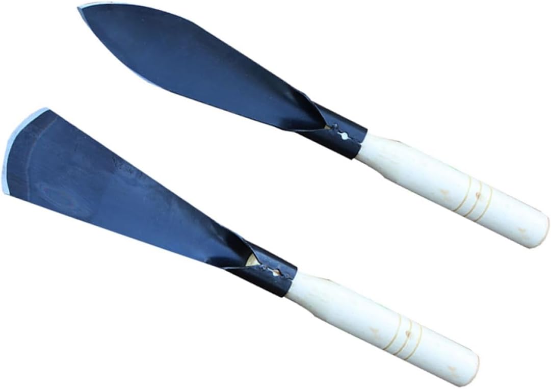 BESPORTBLE 2pcs Gardening Hand Shovels with Wooden Handles, Multifunctional Small Household Shovels for Planting, Weeding, and Digging in Garden and Vegetable Planting