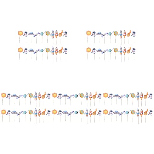 ABOOFAN 100 Peças Espaço Sideral Astronauta Espaço Espaço Tema Toppers de Cupcake Espaço