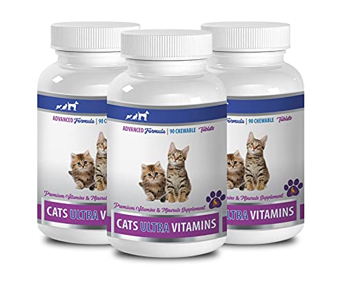 Pet Supplements Cat Allergy Relief - Allergy Immune Supplement For Cats - Cat Allergy Relief Complex - Bromelain And Quercetin - Turmeric Capsules - 3 Bottles (270 Chews) #TOP1