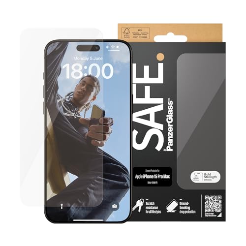 PanzerGlass SAFE. Screen Protector iPhone 2023 6.7 Pro Max Ultra-Wide Fit Protection d'écran transparent Apple 1 by Panzer Glass - Used condition - US$46.97