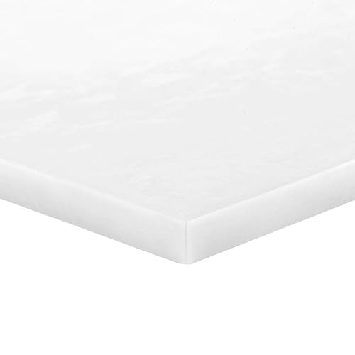 Othmro Hoja de plástico POM blanca de 0.39 x 3.94 x 5.9 pulgadas, 2 piezas, lámina de plástico rígido imprimible y duradero, materiales de bricolaje