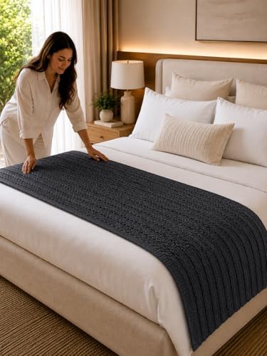 Peseira Tricot Para Cama Sofá Poltrona - Queen 230cm Grande - Mod...