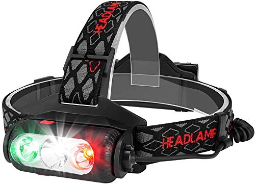 Guiseapue Lampe Frontale LED,USB Rechargeable,8 Modes,Orientable 360 °,lampe de poche rechargeable avec tête zoomable Phare étanche pour Course Pêche Camping Lecture Randonnée Éclairage Extérieur