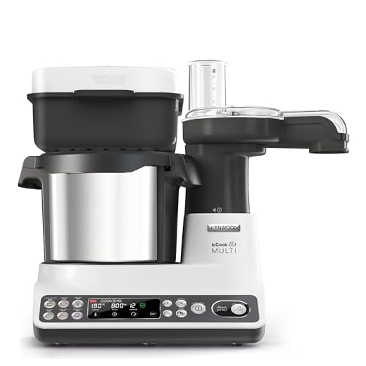 Kenwood CCL401WH kCook Robot da Cucina Multifunzione con Funzione Cottura, 2 Postazioni di Preparazione Indip, Grande Ciotola da 4,5L, 6 Programmi, 12 Velocità, Temperatura Regolabile, 10 Accessori