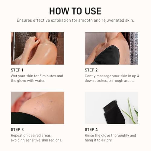 Image of Multibrite Reusable Skin Exfoliating Gloves for All Skin Types, Anti-Bacterial, Deep Exfoliation, Smooths and Brightens Skin, Removes Dead Cells, Perfect Fit, Increases Circulation, Radiant Glow Ideal for Sensitive Skin