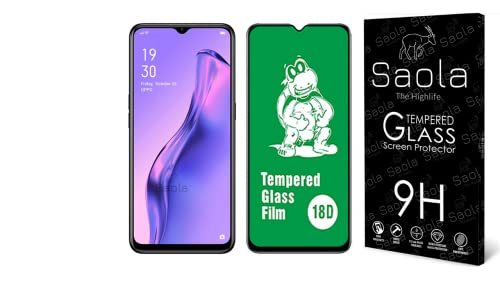 Image of Saola 18D Tempered Glass With Inbuilt AirBag Borders For Realme C3 (PACK OF 1) with Free Installation Kit. Full screen Coverage - 6.5 inch