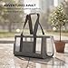 Breathable Pet Carrier Bag, Gray L, Portable Travel Tote for Cats and Dogs, Transparent Handbag, Holds Up to 11 Lbs / 5 Kg, 17.3 X 6.7 X 11.4 in / 44 X 17 X 29 Cm