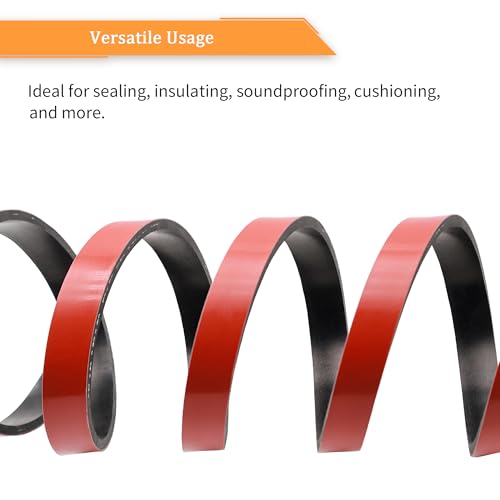Image of DOBTIM Adhesive Reinforced Solid Rubber Sheets, Rolls & Strips Cloth Inserted 1 /4 (.250) inch Thick X 2 inch Wide X 10' Long, Neoprene Rubber Strips Tensile-Resistant Tougher Projects