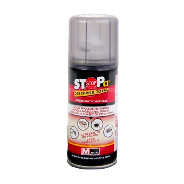 Peyca Insecticida Descarga Total MASSOMATIC 100ml, para tratamientos de Espacios Cerrados,Alto Efecto de volteo - Masso