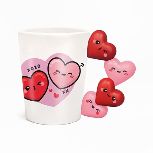 Imagen de Puckator J'Adoramals Taza con mango de cerámica XOXO en forma de corazón