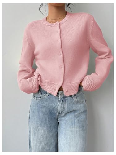 Image of SOLY HUX Women's Button Down Cropped Lightweight Cardigan Sweater Cute Fall Fashion 2026