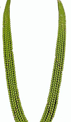Manbhar Gems - Semi Precious Crystal Gemstone Beads with Gold Plated Ball 5 Layer Necklace for Girl and Women Stylish Traditional Fashion Jewellery (B089T2Y2RT) Amazon Price History, Amazon Price Tracker