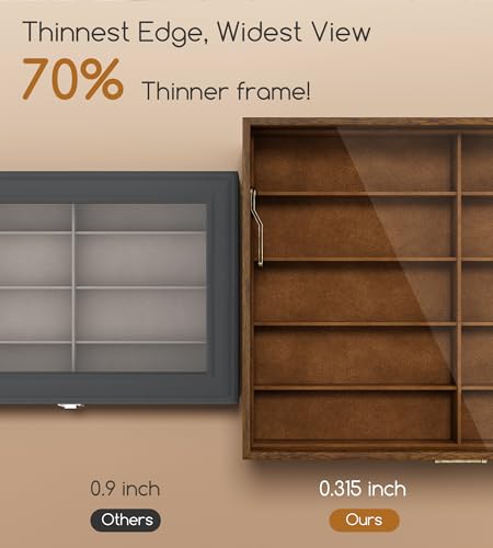 Image of NEWLOOP 10 /20 /30 Wooden Pattern Sunglass Organizer Multiple Pairs of Eyeglass Ultra-thin Frame Storage Box for Women Men