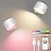 Produktbild Diealles Shine Smart Wandleuchte Innen 2 Stück, Dimmbare Wandleuchte Ohne Stromanschluss, 360° Drehbare Akku Wandlampe Ohne Bohren, 3 Farbtemperatur & RGB & Ambiente Modi, APP & Touch Control, Weiß