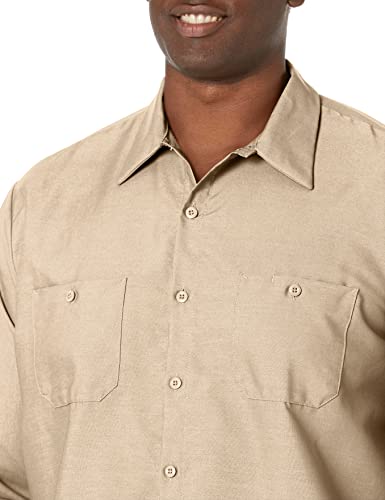 Image of Red Kap Men's Long Sleeve Industrial Work Shirt | Moisture Wicking Button Up, Wrinkle Resistance Fights Fading & Stains