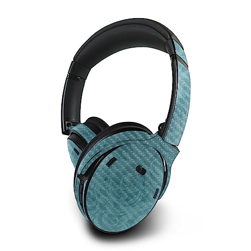 Image of MightySkins Carbon Fiber Skin Compatible with Bose QuietComfort 45 Headphones Baby Blue Jacquard | Protective, Durable Textured Carbon Fiber Finish | Easy to Apply