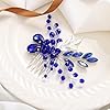 Ushiny Accessoires de cheveux de mariée en cristal bleu Peigne à cheveux en strass pour femmes et filles #3