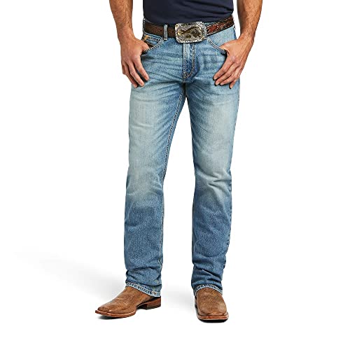 ARIAT Men's M4 Orleans ABEL Light Wash Stretch Relaxed Straight Jeans - 10040751 30W x 34L US