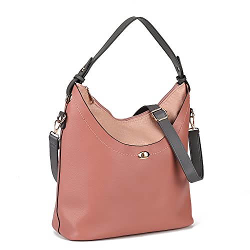 AFKOMST Bolso de mano para mujer, bolso de hombro de gran capacidad, bolso de hombro tejido con cierre de rosca, color, talla 1 Cover