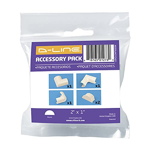 Image of D-Line Cable Raceway Accessories | Join Multiple Channels of D-Line Cord Covers | Coupler and Connector Multipack (Maxi (Large), Beige)