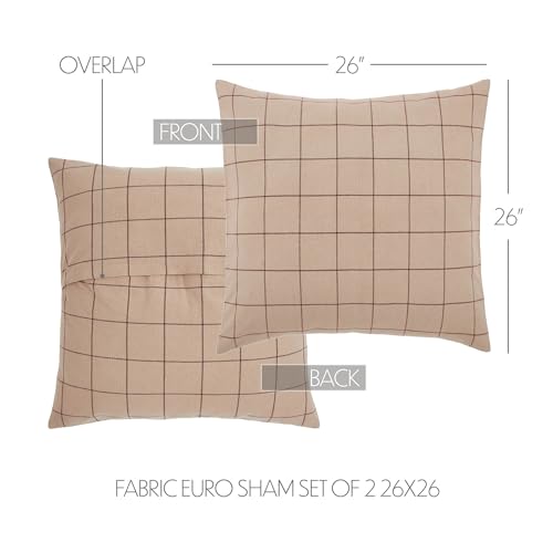 VHC-Brands-Euro-Sham-Set-of-2-Cotton-Bedroom-Living-Room-Euro-Sham-Covers-Flat-Weave-Bedding-Accessory-Bedroom-Decor-No-Insert-for-Bed-Couch-Sofa-Connell-Collection-Square-26×26-Burgundy VHC Brands Euro Sham Set of 2 Cotton Bedroom Living Room Euro Sham Covers Flat Weave Bedding Accessory Bedroom Decor No Insert for Bed Couch Sofa Connell Collection Square 26×26 Burgundy