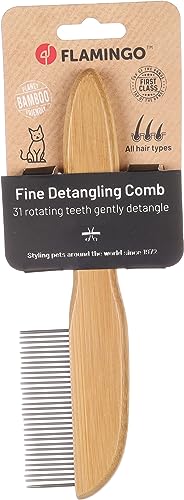 Flamingo DETANGLING COMB CAT BABU 31 PINS, Brown, 31 Picots - Image 2