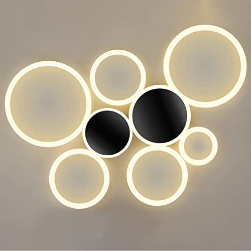 Lampe led salon plafond rond luminaire dimmable télécommande réglable