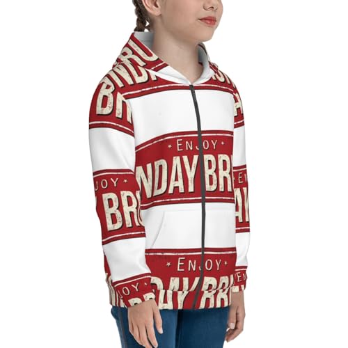 Retro Sunday Brunch Kids Pullover Hoodies Boys Zip Up Sweatshirts Girls Athletic Clothes with Pocket4