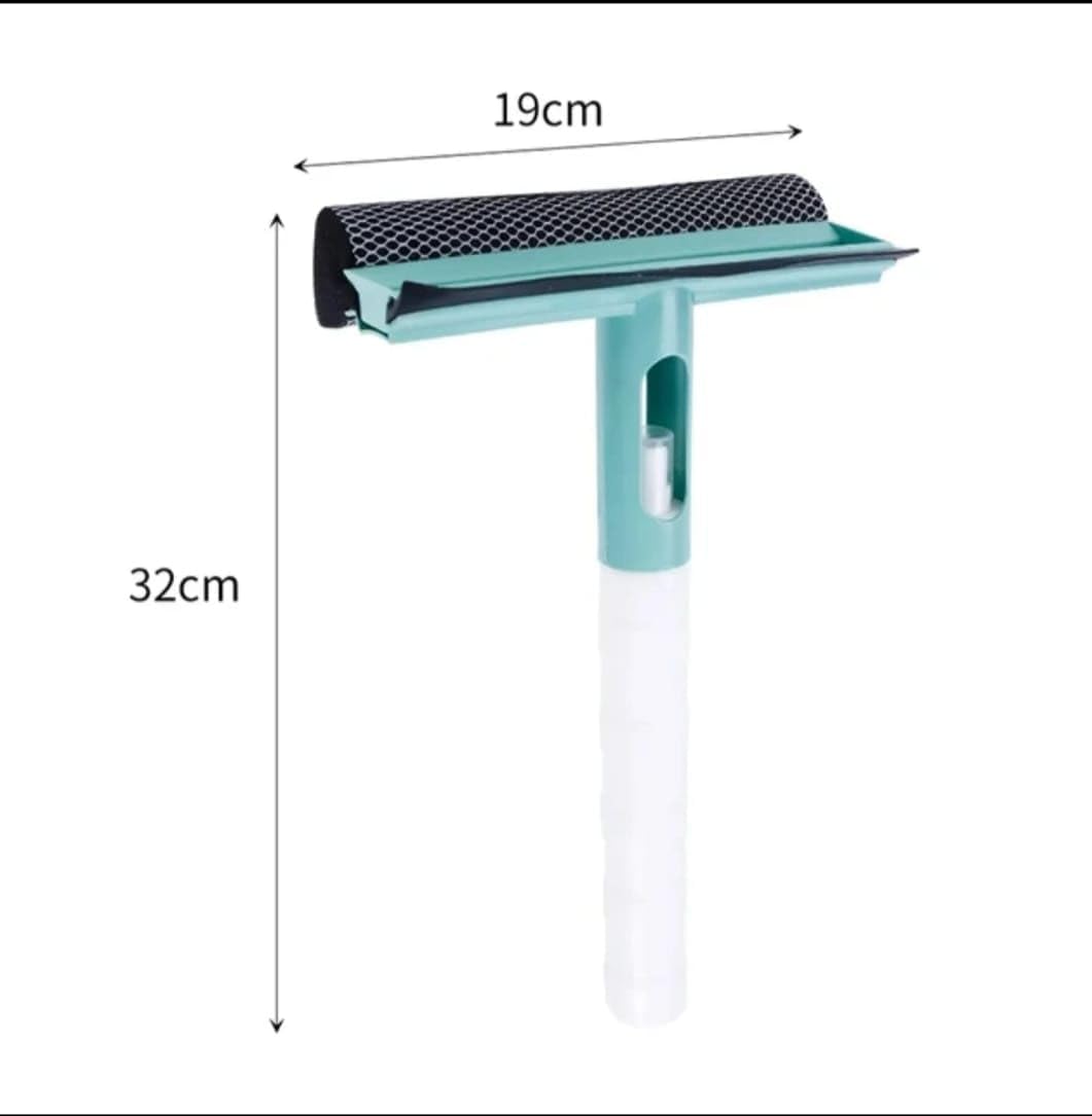 Ncry 3 in 1 window cleaner Water Spray Cleaning Brush Brush with Wiper Scraper Bottle Glass Clean Squeegee Spray Scrape Wipe 4