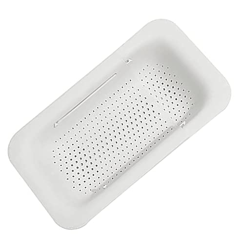 CHAMEEN Estante de filtro de lavabo escurridor colador de plástico KüChe estante de almacenamiento ajustable fregadero estante de drenaje para vajilla fruta